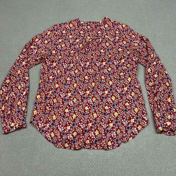 Maeve Anthropologie Blouse Womens 6 Floral Vneck Top Preppy Colorful - Picture 2 of 7